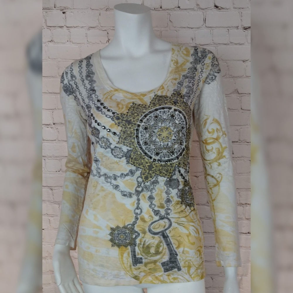 Cache Long Sleeve Top Size Medium